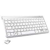 Mini Wireless Keyboard Small Computer Wireless Keyboards Slim Compact External Keyboard for Laptop Tablet Windows PC Computer Smart TV (Silver)