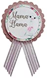 Mama Llama to Be Pin Baby Shower Button for mom to wear, White & Rose Gold, It's a Girl, It's a Boy Baby Sprinkle