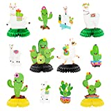 BeYumi 12 Pcs Llama Cactus Honeycomb Centerpieces Table Toppers 3D Alpaca Cactus Party Favor Decorations Supplies for Mexican Fiesta Cino De Mayo Kids Summer Hawaii Luau Themed Birthday Baby Shower