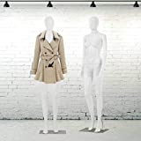 Female Mannequin Torso Manikin Dress Form 69" Realistic Full Body Mannequin Display Head Turns with Metal Base Plastic Adult Woman Adjustable Detachable Poseable Mannequin Model Dummy Mannequin Stand