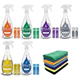 JAWS Cleaners Ultimate Cleaning Kit, Multi-Surface Kitchen, Glass, Shower, Granite, Hardwood Floor and Disinfectant, 2 Refill Pods of Each, Includes Microfiber Cloths