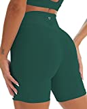 TomTiger Yoga Shorts for Women Tummy Control High Waist Biker Shorts Exercise Workout Butt Lifting Tights Women's Short Pants (Green, S, s)
