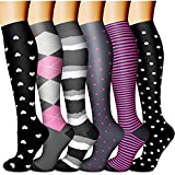 CHARMKING Compression Socks for Women & Men Circulation 6 Pairs 15-22 mmHg is BEST Graduated for Nurses, Support, Athletics, Cycling, Running, Flight Travel, Pregnancy, Boost Performance(Multi 22,S/M)