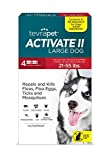 TevraPet Activate II Flea and Tick Prevention for Dogs | Large 21-55 lbs | 4 Doses | Fast Acting Treatment and Control | Repels Mosquitoes