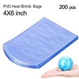 COQOFA 200 Pcs 4X6 Inch Round Bath Bomb Bags PVC Heat Shrink Wrap Bags for Bath Bombs Soaps Clear