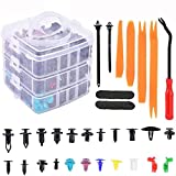 Aikauro Car Retainer Clips - 23 Most Popular Sizes Fasteners, 729 PCS Automotive Plastic Clips with 12 Cable Ties 1 Car Clip Remover for Chevy Ford Toyota Honda BMW Benz Audi