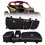 kemimoto X3 Door Bags,X3 Storage Bags with Cup Holder and Removable-Knee-Pads Compatible with Cam Am Maverick X3 Front Upper Door 2017-2023 All Models, Pack of 2