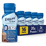 Ensure Enlive Meal Replacement Shake, 20g Protein, 350 Calories, Advanced Nutrition Protein Shake, Milk Chocolate, 8 fl oz, 16 Bottles