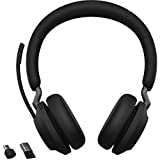 Jabra Evolve2 65 UC Wireless Headphones with Link380a, Stereo, Black – Wireless Bluetooth Headset for Calls and Music, 37 Hours of Battery Life, Passive Noise Cancelling Headphones