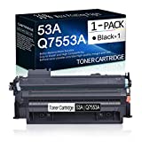 1 Pack Black 53A | Q7553A Toner Cartridge Replacement for HP Laserjet P2014(CB450A) P2014n(CB451A) P2015(CB366A) P2015d(CB367A) P2015dn(CB368A) P2015x(CB369A) M2727nf(CB532A) Printer Toner
