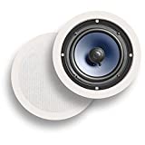 Polk Audio RC60i 2-way Premium In-Ceiling 6.5" Round-Speakers (Pair), Perfect -for Damp-and Humid Indoor/Outdoor Placement, (White, Paintable Grill)