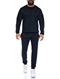 COOFANDY Men's Tracksuit Set Sweatshirt Jogger Sweatpants Solid Patchwork Warm Sports Suit