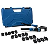 TEMCo TH0006 Hydraulic Electrical Cable Lug/Terminal Crimper Kit with 18 Die Sets 12 AWG - 00 (2/0) (5 US TON)