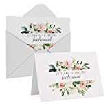 Graceful Bridesmaid Thank You Cards (12 Pack) Set Includes Maid of Honor Matron - Folded Style - Greenery Floral