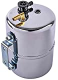 JEGS Vacuum Reserve Canister | Steel With Chrome FInish | Includes Grommet, One-Way 3/8  Check Valve, 1/8  NPT x 90 Degree Fitting, And 3/8  Barb x 1/8 NPT Port Plug