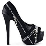 SHOW STORY Stunning Special Occasion Stilettos EVE Pumps,LF80836BK41,10US,Black