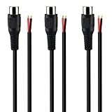SIOCEN (3 Pack) Replacement RCA Female Jack Plug Connector Adapter to Bare Wire Open End Audio Video RCA Cable for Repair
