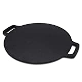 Brightalk 11-Inch Cast Iron Roti Tawa, Double Handled Cast Iron Crepe Pan for Dosa, Tortillas