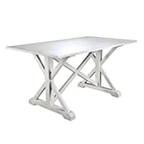 SEI FURNITURE Cardwell Rectangular Dining Table - Farmhouse Style w/ Distressed White Wood Grain - Chic Design