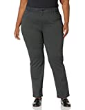 Lee Women's Plus-Size Relaxed-Fit All Day Pant, Charcoal Heather, 18W Medium