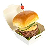 2.5 Inch Mini Burger Boxes, 100 Mini Clamshell Food Containers - Hinged Lid, Disposable, White Paper Mini Clamshell Take Out Boxes, For Mini Appetizers Or Desserts, Serve Sliders Or Small Sandwiches