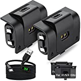 ELISWEEN Rechargeable Battery Pack for Xbox One/Xbox Series X|S, 2X1500Mah Xbox Controller Battery Pack & 4 Battery Covers, Xbox Battery Pack with 9.84Ft Type-C Cable for Xbox One S/One X/One Elite