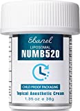 Ebanel 5% Lidocaine Numbing Cream Maximum Strength, Liposomal Numb520 Topical Anesthetic Pain Relief Cream 1.35Oz, Infused with Aloe Vera, Vitamin E for Local and Anorectal Uses, Hemorrhoid Treatment