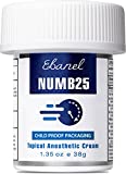 Ebanel 5% Lidocaine Numbing Cream Maximum Strength, Numb25 Topical Anesthetic Pain Relief Cream 1.35 Oz, Infused with Aloe Vera, Vitamin E, Lecithin for Local and Anorectal Uses, Hemorrhoid Treatment