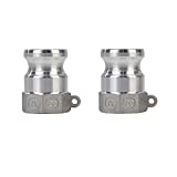 Quafwia 2 pcs Aluminum cam lock fittings (1" Part A) cam groove hose fitting camlock fittings , Male Adapter Female NPT Thread camlock fitting (1‘’)