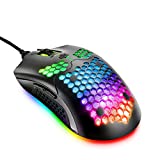 Lightweight Wired Gaming Mouse, 26 RGB Backlit Mice & 7 Buttons Programmable Driver ,PAW3325 12000DPI ,Ultralight Honeycomb Shell Ultraweave Cable Mouse Compatible with PC Gamers and Xbox and PS4