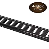 Four 2' E Track Tie-Down Rail, Powder-Coated Steel ETrack TieDowns | 2' Horizontal E-Tracks, Pack of 4 Bolt-On Tie Down Rails for Cargo on Pickups, Trucks, Trailers, Vans