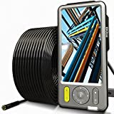 50FT Dual-Lens Industrial Endoscope 5'' IPS Screen, DXZtoz Sewer Inspection Camera Pipe Drain Plumbing Plumbers Snake Camera Waterproof with Light, 16inch Long Focal[Upgraded]