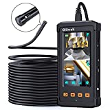 50FT Dual Lens Endoscope, Oiiwak Sewer Camera Industrial Borescope Plumbing Camera for Inspection Pipe Drain Duct Toilet Camera with Light 1080P Waterproof with 4.3'' Screen(15m)