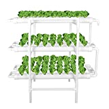 LAPOND Hydroponic Grow Kit, Hydroponics Growing System 3 Layers 108 Plant Sites Food-Grade PVC-U Pipes Hydroponic Planting Equipment with Water Pump, Pump Timer for Leafy Vegetables