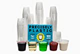 100 Shot Glasses Premium 1oz Clear Plastic Disposable Cups, Perfect Container for Jello Shots, Condiments, Tasting, Sauce, Dipping, Samples