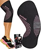 Physix Gear Knee Support Brace - Best No-Slip Knee Braces for Knee Pain Women & Men, Compression Knee Sleeves for Running Workout Walking Hiking Sports Arthritis ACL Torn Meniscus (1 Piece, Pink L)