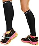 Compression Calf Sleeves Men & Women - Shin Splint Compression Sleeve 20-30mmhg, Best Footless Compression Socks for Calf Pain, Running, Nurses, Pregnancy, Post-Surgery Relief (1 Pair BLK-BLU L/XL)