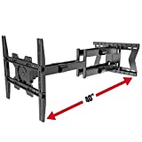 Physix 4100 Long arm TV Wall Mount for 32-85 inch Screens Extra Long Extension up to 40 inch Heavy-Duty TV Mount Holds up to 120 lbs Full-Motion, swivels up to 180° Max. VESA 400x400, Black