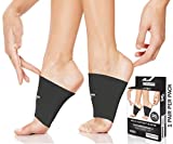 Arch Supports for Plantar Fasciitis Relief (1 Pair) - Foot Sleeve Arch Support for Flat Feet, Plantar Fasciitis Wrap, Arch Compression Support Sleeves, Fast Relief (Black, M)