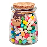 HYOUCHANG Capsule Letters Message in A Bottle - Love Pills - The Love Gifts for Boyfriend and Girlfriend(Mixed Color130pcs)