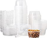 Clear Jello Shot Cups With Lids, Plastic Portion Cups / Condiment Cups / Sauce Cups, [100] Small Containers With Lids, 2 Oz Dressing Container To Go