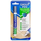 Grout Pen Grey Tile Paint Marker: Waterproof Grout Paint, Tile Grout Colorant and Sealer Pen - Grey, Narrow 5mm Tip (7mL)