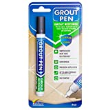 Grout Pen Dark Grey Tile Paint Marker: Waterproof Grout Paint, Tile Grout Colorant and Sealer Pen - Dark Grey, Narrow 5mm Tip (7mL)