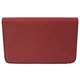 CTM® Leather Top Stub Checkbook Cover Wallet, Red