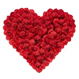 BESKIT 3000 Pieces Rose Petals Artificial Flower Silk Petals for Valentine Day Wedding Flower Decoration (Dark Red)