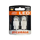 SYLVANIA - 7443 T20 ZEVO LED Amber Bulb - Bright LED Bulb, Ideal for Park and Turn Signals (Contains 2 Bulbs)