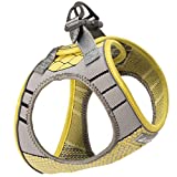 Auroth Step-in Dog Harness Cat Harness Escape Proof Vest Harness for Kitten Puppy Breathable Soft Mesh Padded Dog Harness Reflective Pet Harness for Small Medium Dog Yellow (XS, Chest 12-13.5")