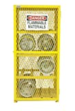 Durham Steel/Iron Horizontal Cylinder Storage Cabinet, EGCC8-50, 8 Cylinder Capacity, 30" Length x 30" Width x 71-3/4" Height, Yellow Powder Coat Finish