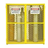 Durham Steel/Iron Vertical Cylinder Storage Cabinet, EGCVC18-50, 18 Cylinder Capacity, 30" Length x 60" Width x 71-3/4" Height, Yellow Powder Coat Finish