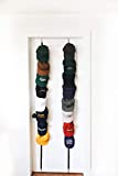 Cap Rack 2 Pack - Holds up to 16 Caps for Baseball Hats, Ball Caps - Best Over Door Closet Organizer for Men, Boy or Women Hat Collections - Display Racks With Clips, Perfect Holder and Storage